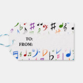 クリスマス；多くのカラフル音楽ノートとシンボル ギフトタグ (裏面横)