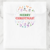 クリスマス；多くのカラフル音楽ノートとシンボル ラウンドシール (バッグ)
