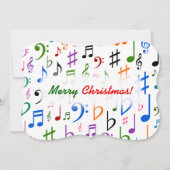 クリスマス；多くのカラフル音楽ノートとシンボル 招待状 (正面)