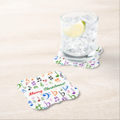 クリスマス;多くのカラフル音符と記号 ペーパーコースター (インサイチュ)