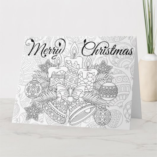 クリスマス 大人の塗り絵 カード (正面)