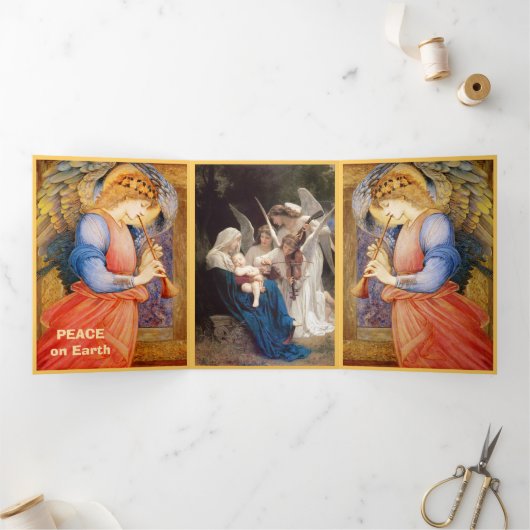 クリスマス・天使の発表 三つ折りクリスマスカード (内部)