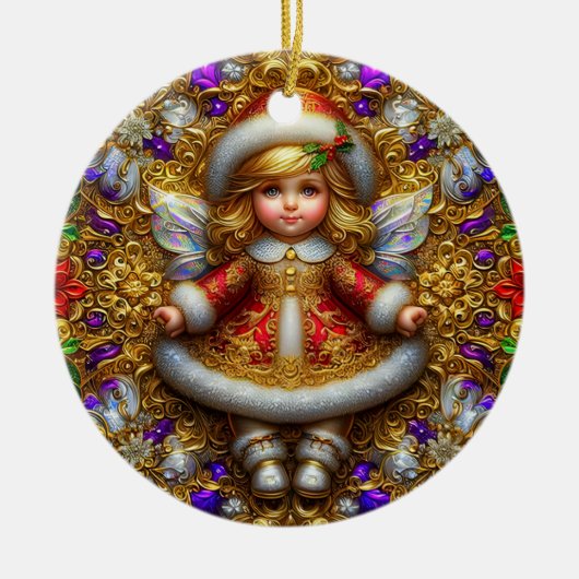 クリスマス～天使19世紀～ セラミックオーナメント (正面)