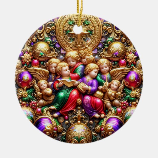 クリスマス～天使19世紀～ セラミックオーナメント (正面)