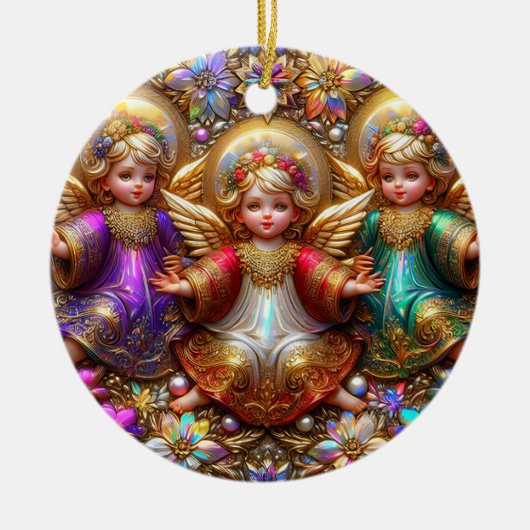 クリスマス～天使19世紀～ セラミックオーナメント (正面)