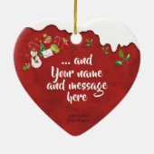 クリスマス、女の子、サンタの手紙。 セラミックオーナメント (裏面)