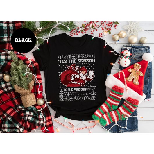 クリスマス 妊娠 発表 'Tis The Season  Tシャツ