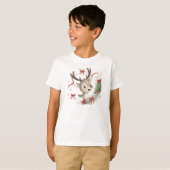 クリスマス 子鹿 Tシャツ かわいい (正面フル)