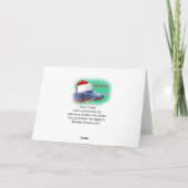 クリスマス、孫娘、睡眠猫、サンタの帽子 シーズンカード (裏面)