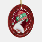 クリスマス、孫娘、赤帽の少女 セラミックオーナメント (右)