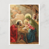 クリスマス、宗教的、ヴィンテージの休日の挨拶 ポストカード (正面)