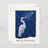 クリスマス、宗教素晴らしい白鷺の鳥 シーズンポストカード (正面/裏面)