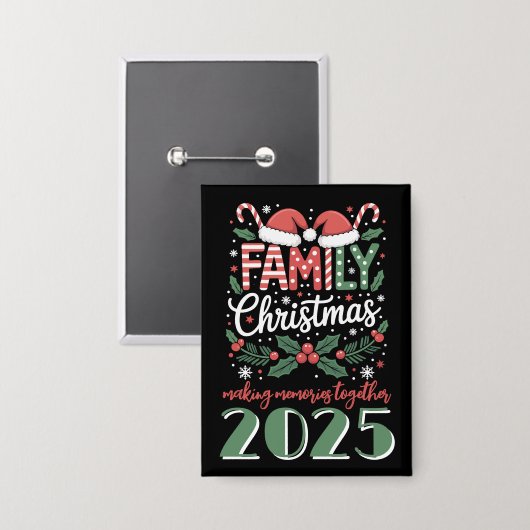 クリスマス:家族でお揃いクリスマス衣装 2025 缶バッジ (正面/裏面)