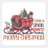 クリスマス 小企業 ホリデー 感謝 スクエアシール (正面)