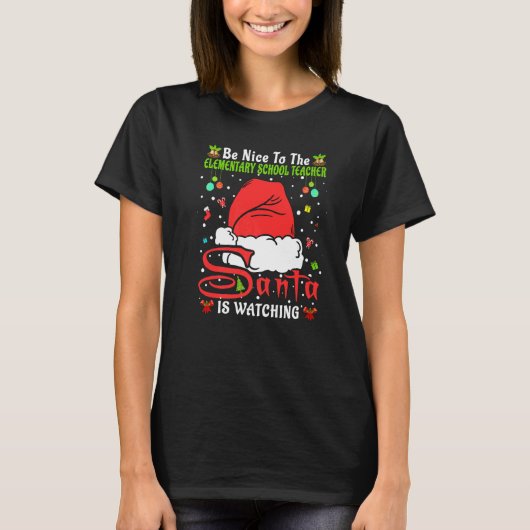 クリスマス 小学校の先生に優しく Tシャツ (正面)