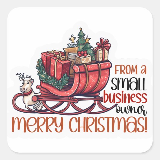 クリスマス 小規模事業者 ホリデー 感謝 スクエアシール (正面)