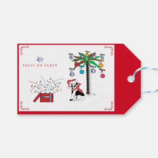 クリスマス – 平和オン・アース – 休日 ギフトタグ (正面(横))