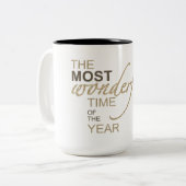 クリスマス: "年の最もすばらしい時" ツートーンマグカップ (正面左)
