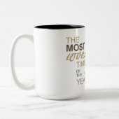 クリスマス: "年の最もすばらしい時" ツートーンマグカップ (左)