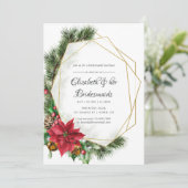 クリスマス 幾何学柄 ウェディング ブライズメイド ランチョン 招待状 (スタンド正面)