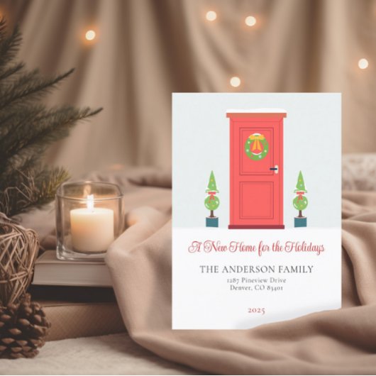 クリスマス 引っ越しのお知らせ 新しい家 ポストカード