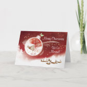 クリスマス、引っ越しました、中家が付いているつまらないもの シーズンカード (正面)