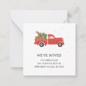 クリスマス 引越し 赤いトラック お知らせ ノートカード (正面)