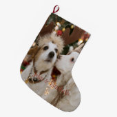 クリスマス、恋する犬たち ラージクリスマスストッキング (正面 (吊り時))