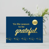 クリスマス 感謝する季節です 箔シーズンカード (立ち正面)