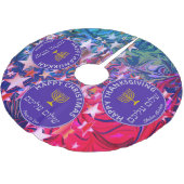 クリスマス |感謝祭 |ハヌカー |カスタム ブラッシュドポリエステルツリースカート (アングル)