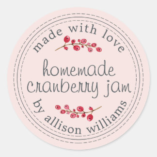 クリスマス 手作り クランベリー ジャム 缶詰 ピンク ラウンドシール