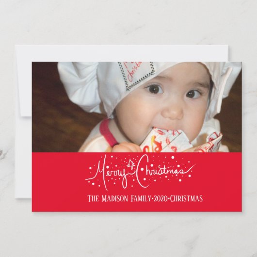 クリスマス 手描き レタリング スノー ドゥードル カード (正面)