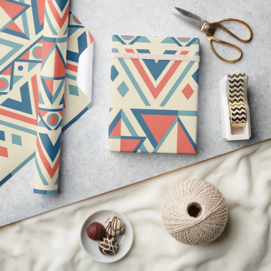 クリスマス |抽象芸術 |パターン |ミニマル | ラッピングペーパー (クラフト)