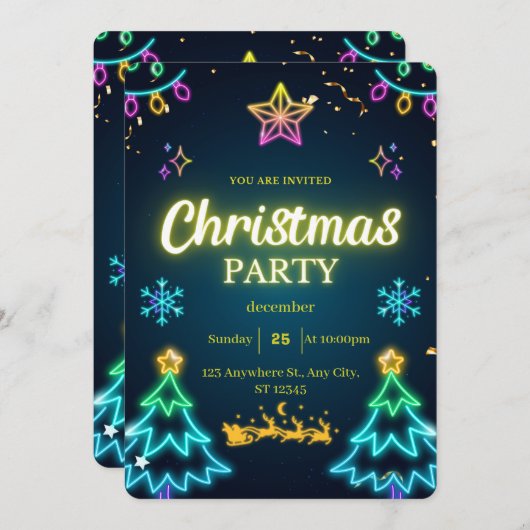 クリスマス 招待状 (正面/裏面)