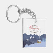 クリスマス |新年おめでとう |サンタのカスタマイズ キーホルダー (正面左)