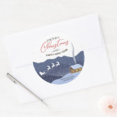 クリスマス |新年おめでとう |サンタのカスタマイズ ラウンドシール (封筒)