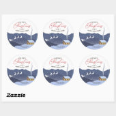 クリスマス |新年おめでとう |サンタのカスタマイズ ラウンドシール (シート)