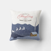 クリスマス |新年おめでとう |サンタのプレゼント クッション (裏面)