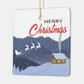 クリスマス |新年おめでとう |サンタのプレゼント セラミックオーナメント (左)