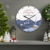 クリスマス |新年おめでとう |サンタのプレゼント ラージ壁時計