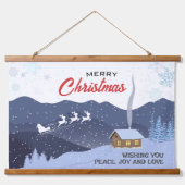 クリスマス |新年おめでとう |サンタ・ディアギフト 吊り下げ型タペストリー (正面)