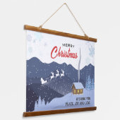 クリスマス |新年おめでとう |サンタ・ディアギフト 吊り下げ型タペストリー (傾斜あり)