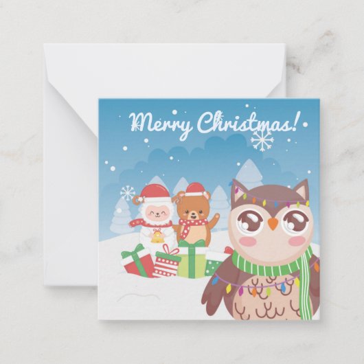 クリスマス/新年おめでとう ノートカード (正面)