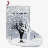 クリスマス&新年おめでとう! モノグラムテキスト ラージクリスマスストッキング (正面)