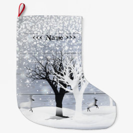 クリスマス&新年おめでとう! モノグラムテキスト ラージクリスマスストッキング