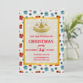 クリスマス＆新年のギフト背景パターン 招待状 (スタンド正面)