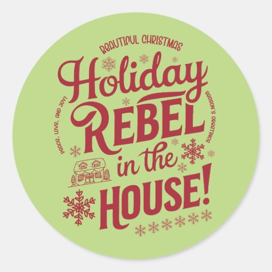 クリスマス | 新年のステッカー ラウンドシール (正面)