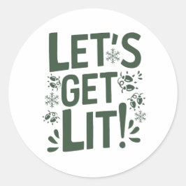 クリスマス | 新年のステッカー ラウンドシール