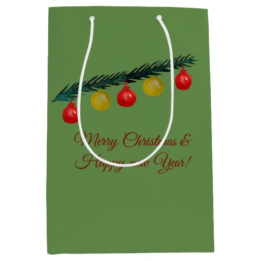クリスマス、新年の抱き枕 ミディアムペーパーバッグ (正面)