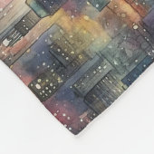 クリスマス&新年の水彩画のシカゴ フリースブランケット (角)